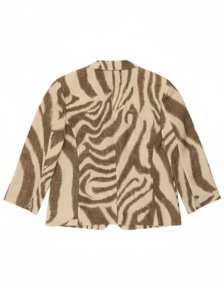 Vintage damska marynarka oversize z rękawem 3/4 UK 10, mała brązowa