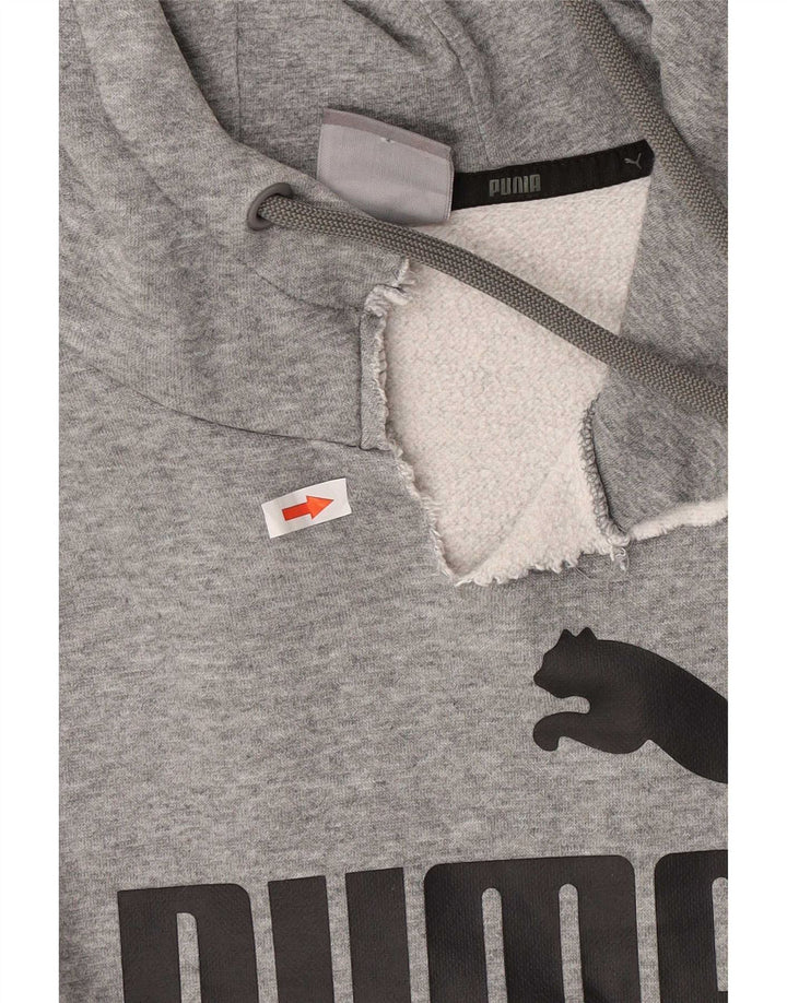 Męski sweter z kapturem Puma z grafiką, średnioszary, bawełniany w cętki