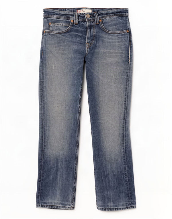 Damskie jeansy Levi's 511 w trudnej sytuacji W30 L29 Niebieska bawełna