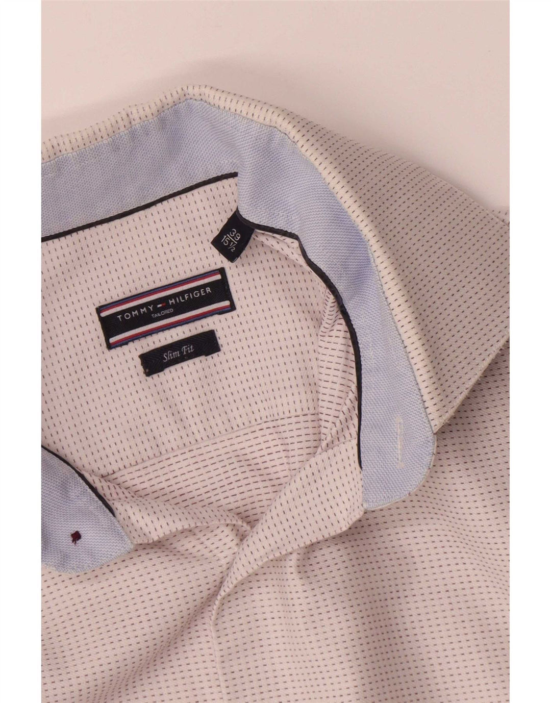 Koszula męska Tommy Hilfiger Slim Fit, rozmiar 39 15 1/2, średnia, biała w cętki