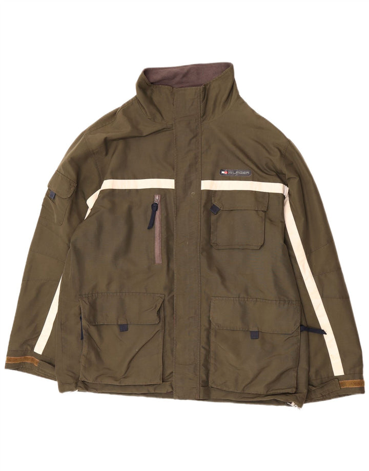 Męska kurtka użytkowa Tommy Hilfiger UK 40, duża, poliestrowa w kolorze khaki