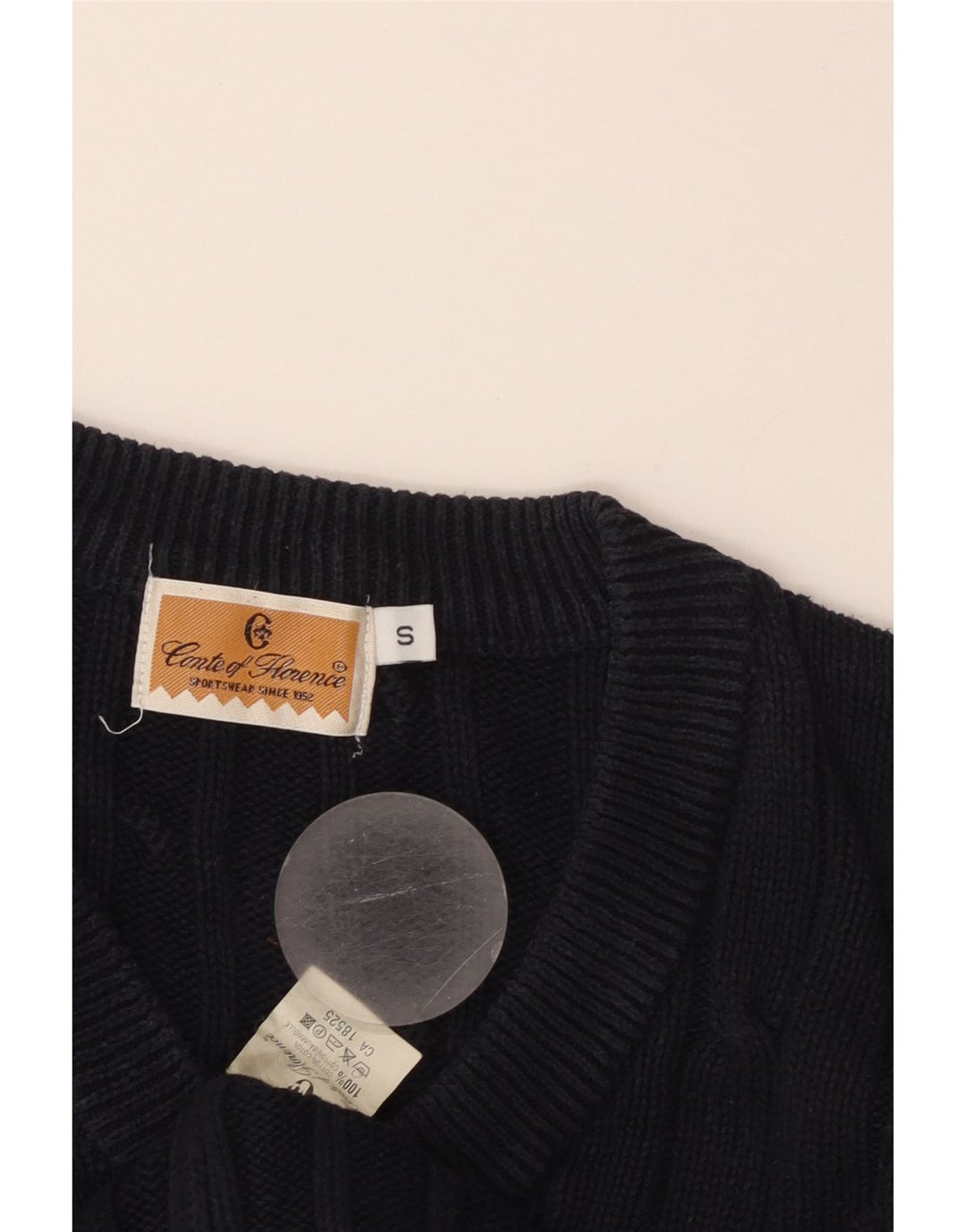 CONTE OF FLORENCE Damski sweter z dekoltem w kształcie litery V, UK 10, mały, granatowy