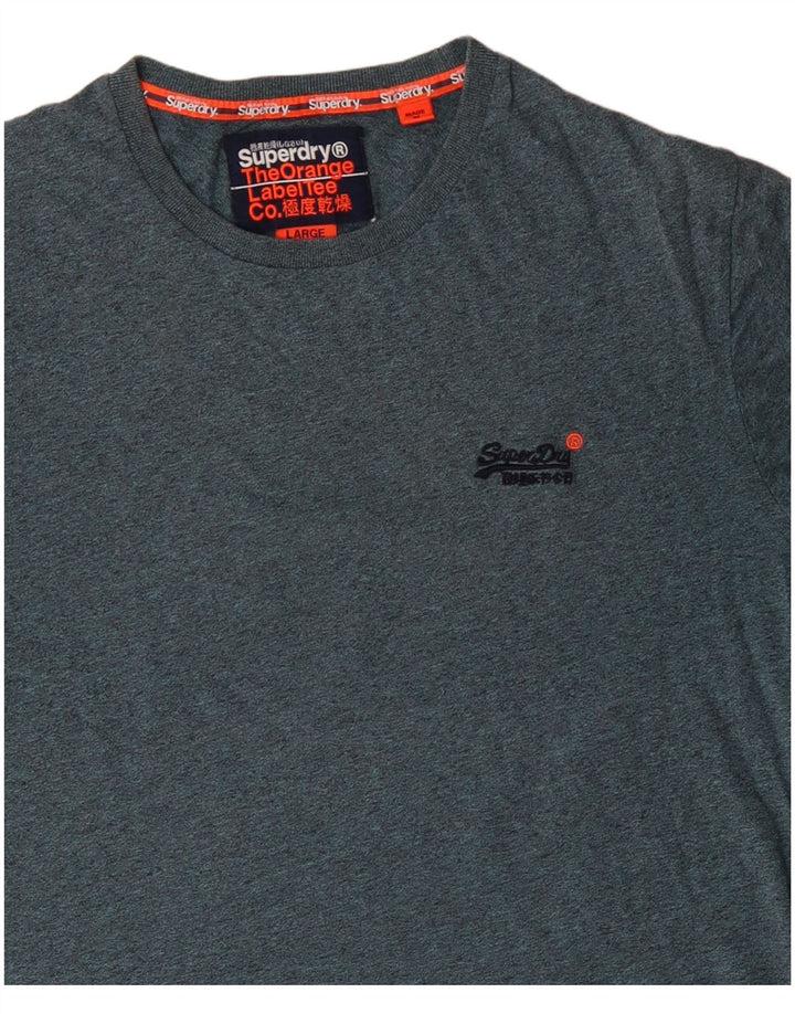 Męski T-shirt Superdry, duży, niebieski nakrapiany