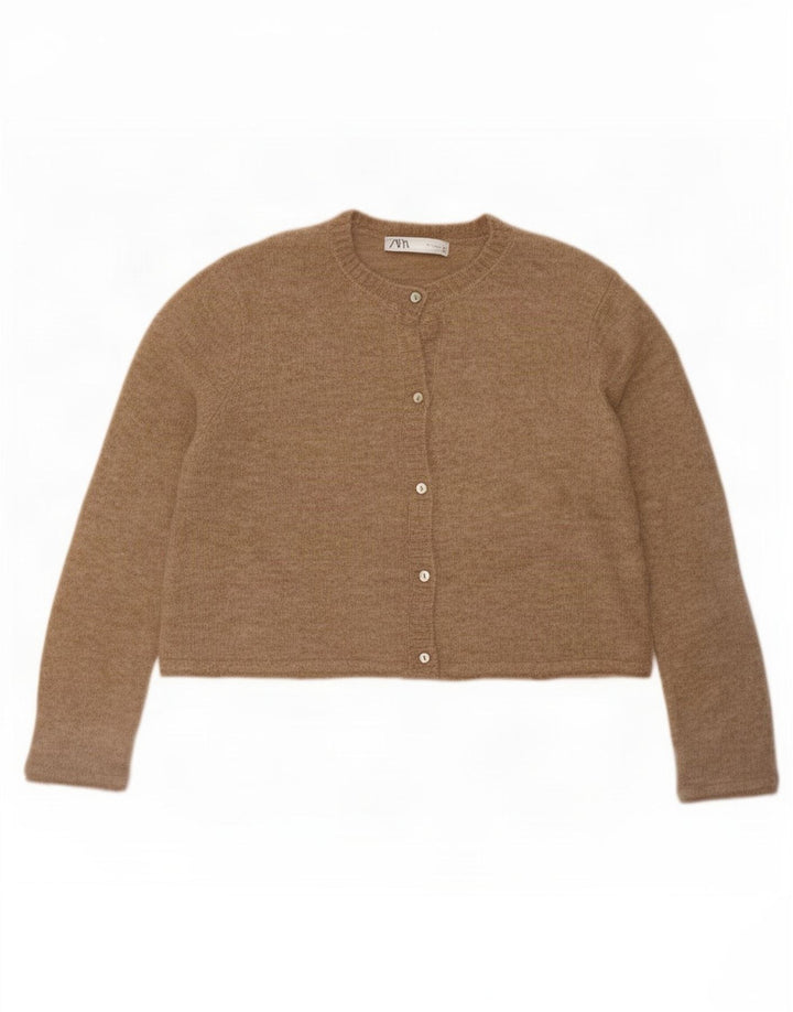 Damski sweter oversize Zara Crop Oversize UK 10 Small Beżowy poliamid