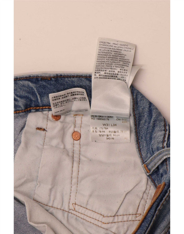 Męskie jeansy Levi's 511 Slim W31 L34 Niebieskie bawełniane