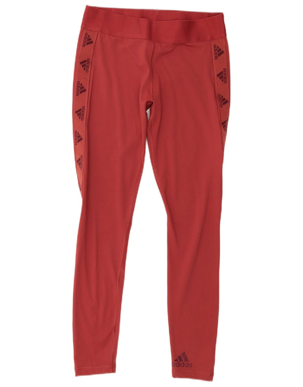 Damskie legginsy Adidas Aeroready Graphic UK 12/14 Średnio-czerwone