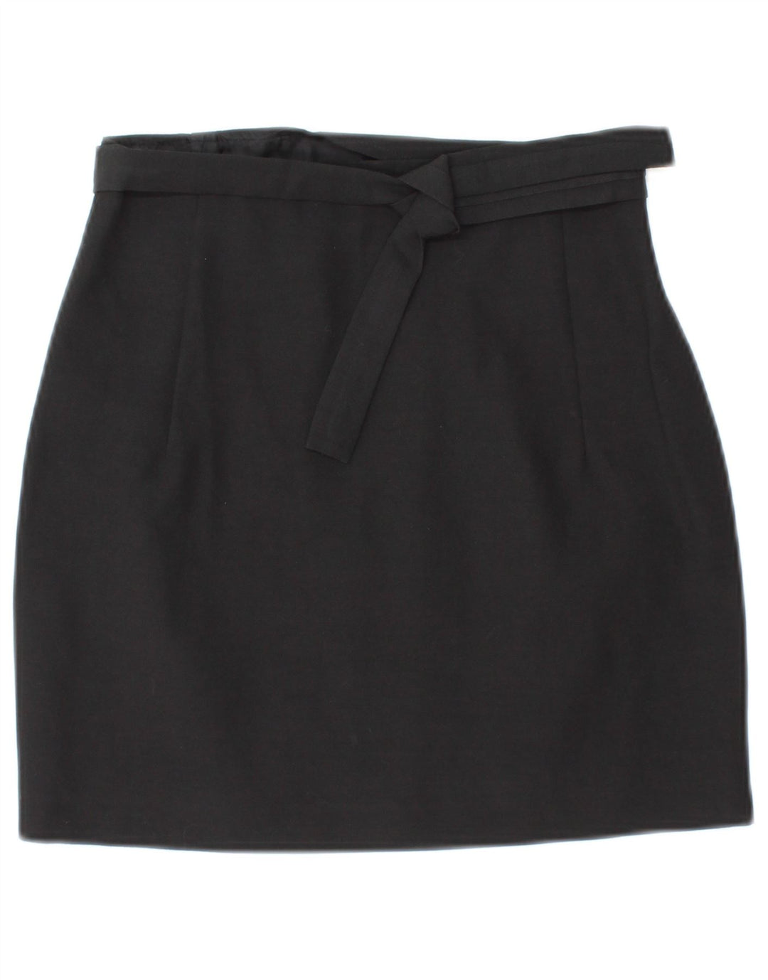 VINTAGE Damska spódnica mini kopertowa IT 42 Medium W26 Czarna wełna