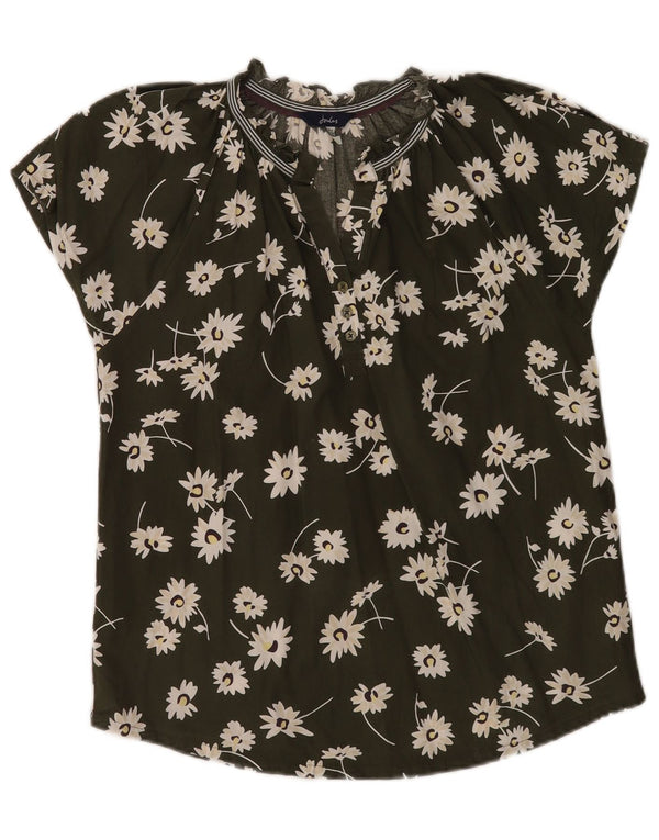 Bluzka damska Joules UK 6 XS Khaki, bawełniana w kwiaty