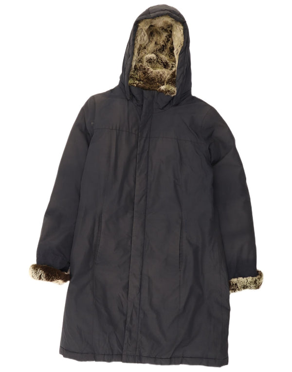 Damski płaszcz z kapturem Woolrich UK 20 2XL Granatowy, bawełniany