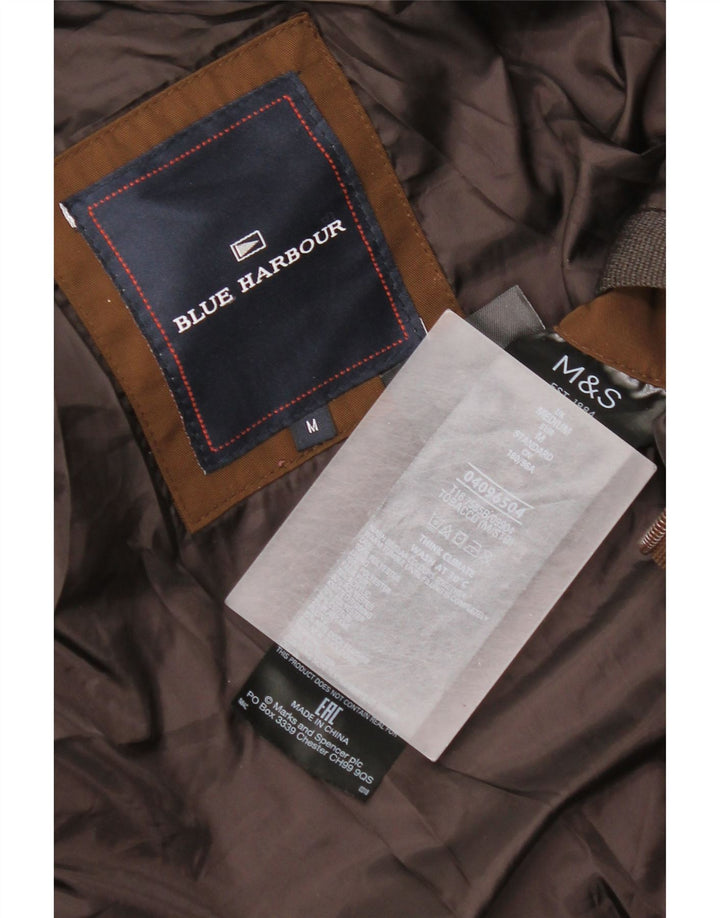 Męska wyściełana kurtka z kapturem Marks & Spencer Blue Harbor UK 38, średni brąz