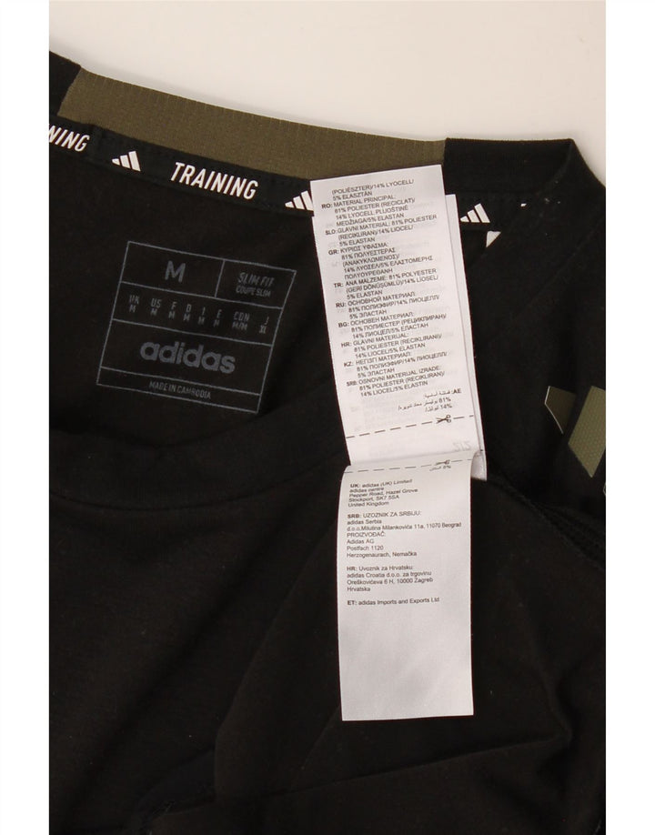 Męski T-shirt ADIDAS Aeroready o wąskim kroju, średni czarny poliester