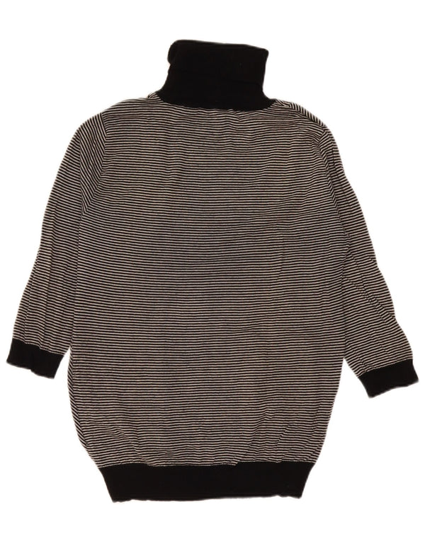 Damski sweter weekendowy Max Mara z wywijanym dekoltem UK 20 2XL w czarne paski