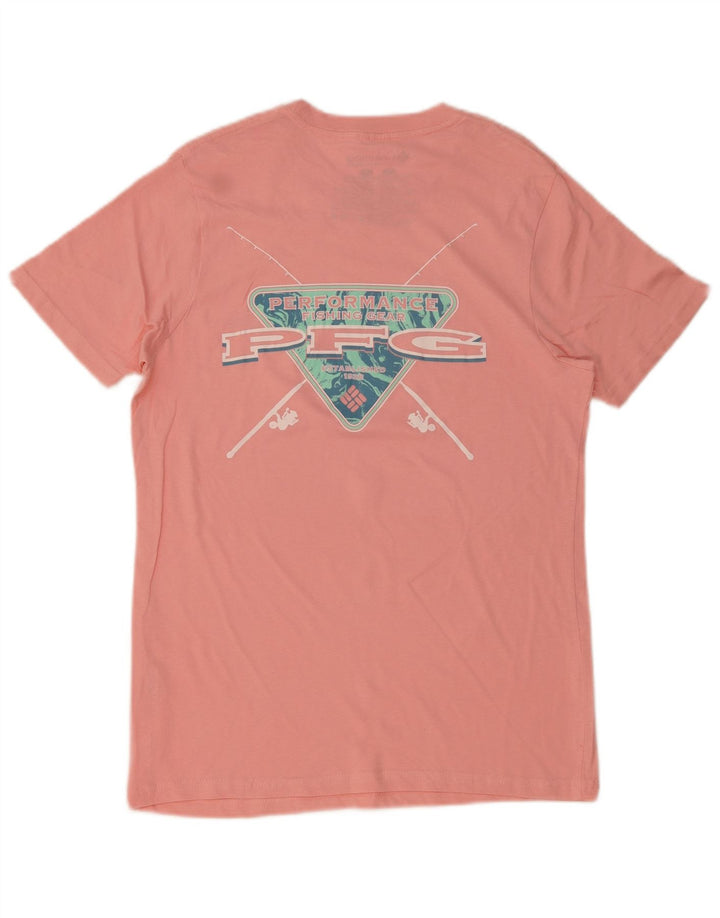 Męski T-shirt z grafiką Columbia, mały, różowy