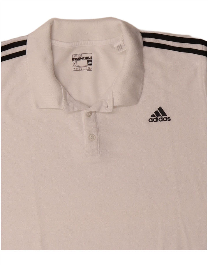 Męska koszulka polo Adidas Climalite XL, biała, poliestrowa