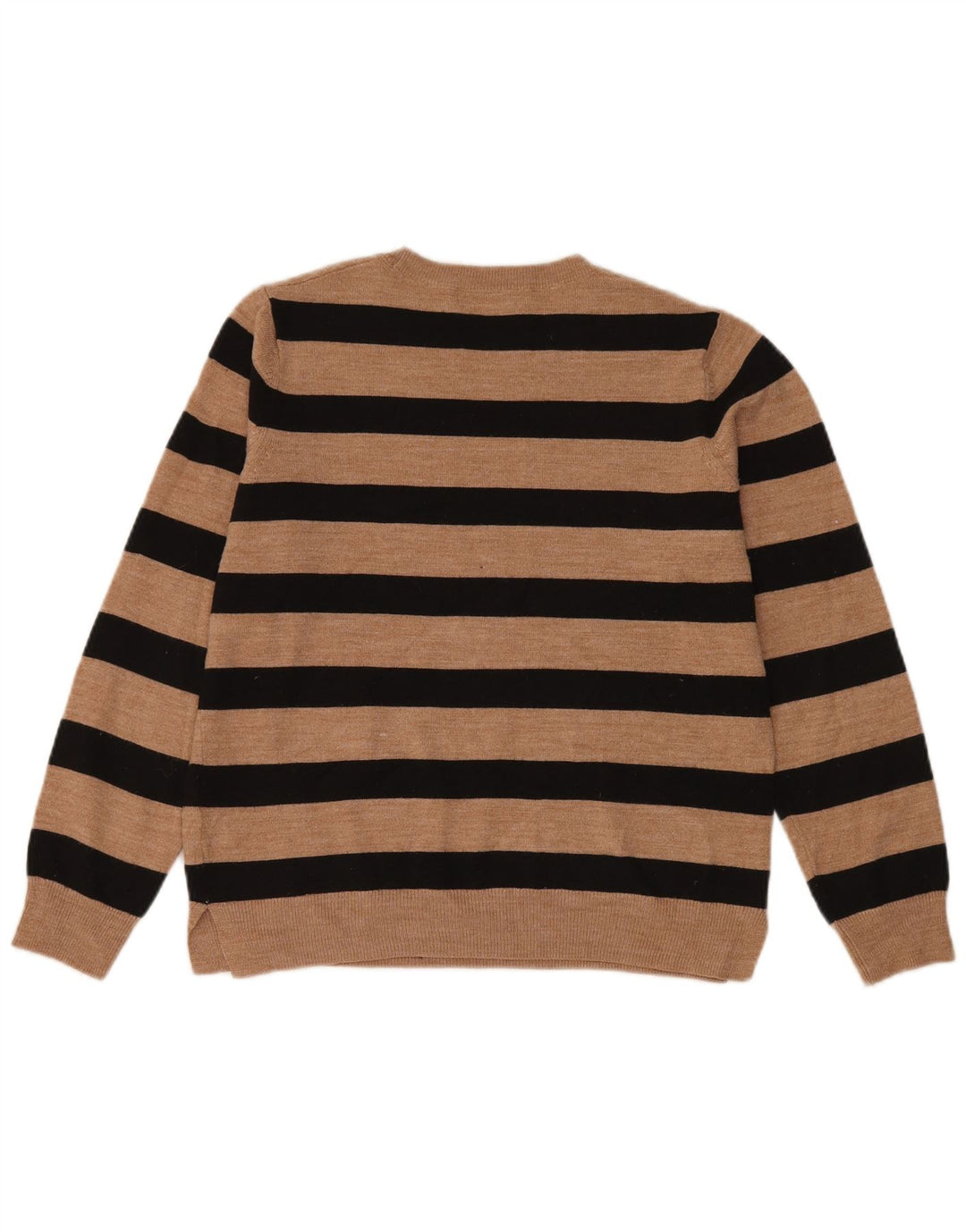 Marks & Spencer Damski sweter z okrągłym dekoltem, UK 14, średnie brązowe paski