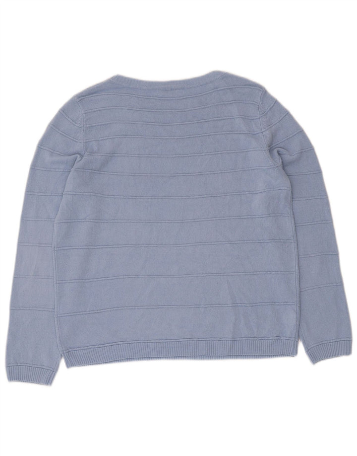 Marks & Spencer Damski sweter klasyczny z dekoltem w łódkę, UK 12, średni niebieski