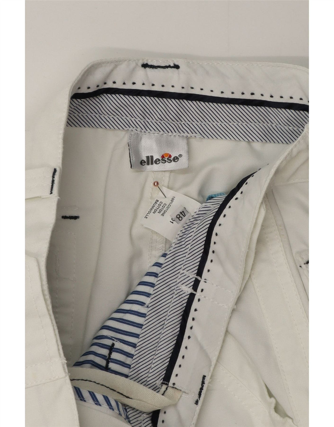 Męskie spodenki chino ELLESSE IT 48 Medium W32 Biała bawełna