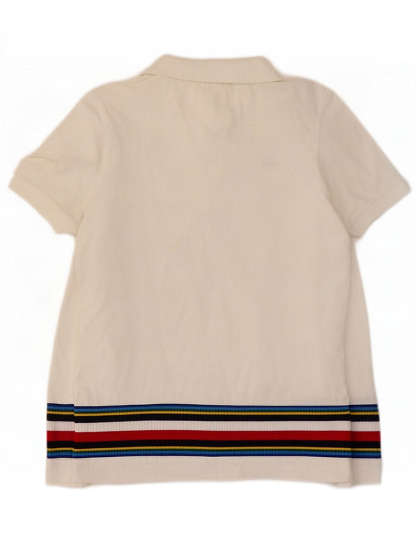 Damska koszulka polo Tommy Hilfiger UK 10, mała, bawełniana w białe paski