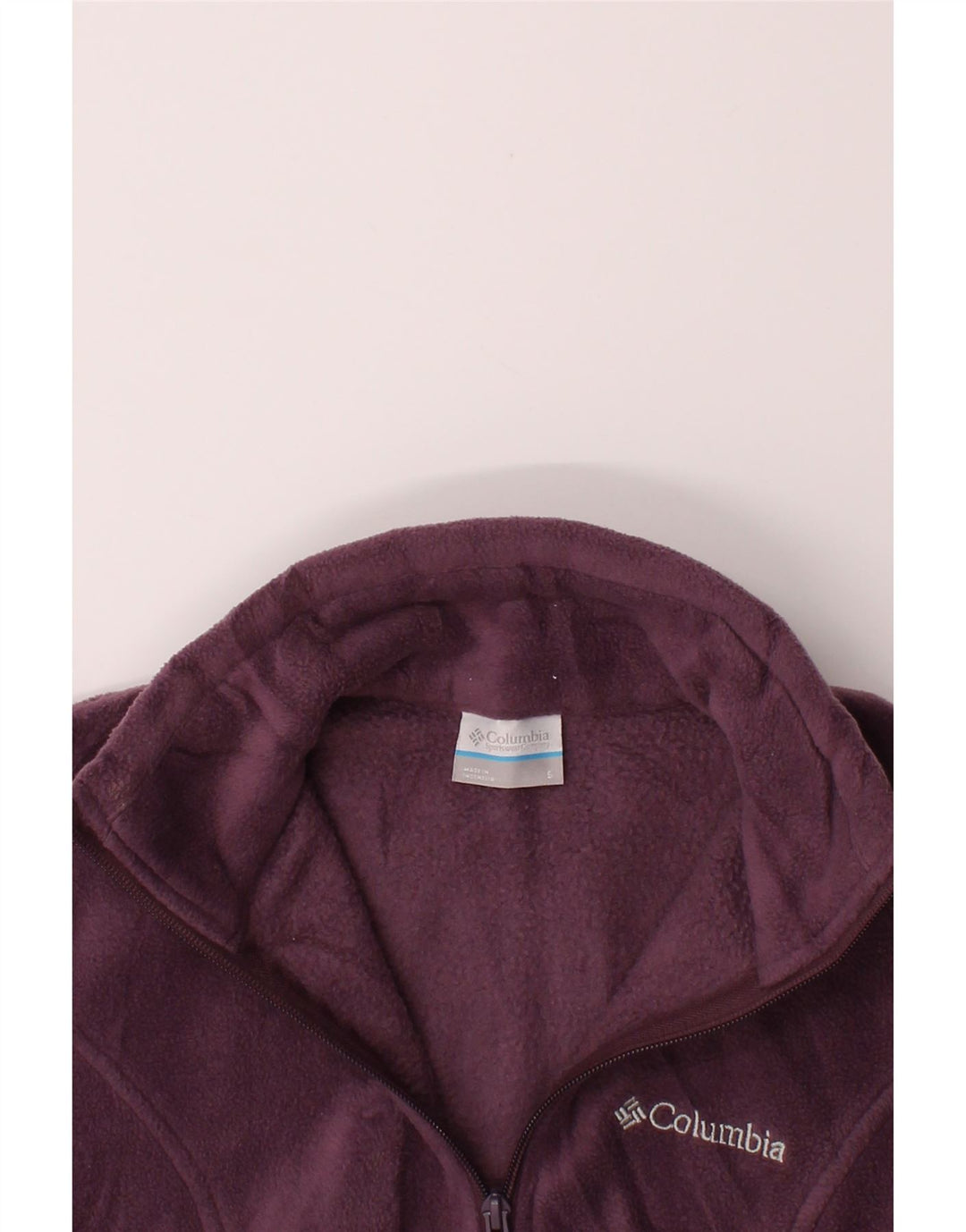 COLUMBIA Womens Fleece Jacket UK 10 Small Burgundy Polyester Vintage Columbia and Second-Hand Columbia from Messina Hembry 