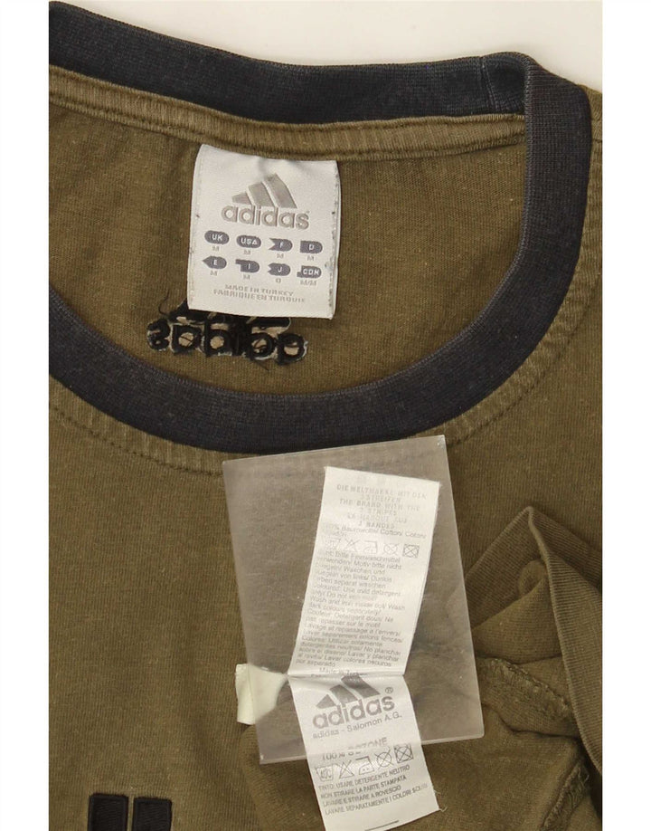 Męska koszulka z grafiką Adidas, średnia, bawełniana khaki