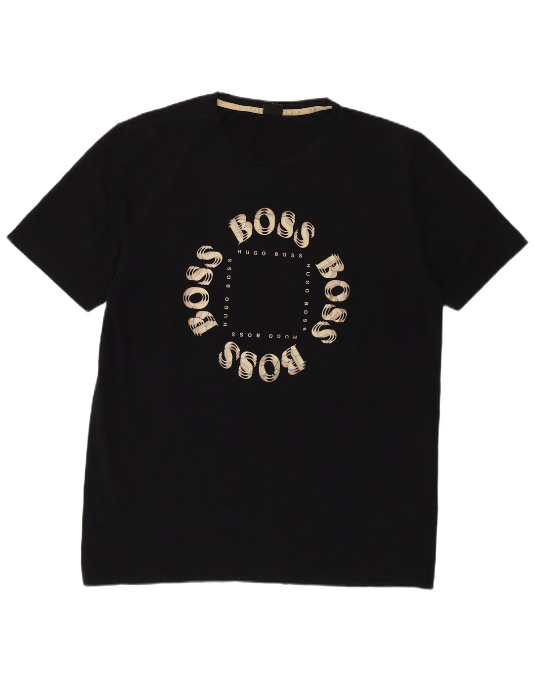 Męska koszulka z grafiką Hugo Boss, góra XL, czarna, bawełniana