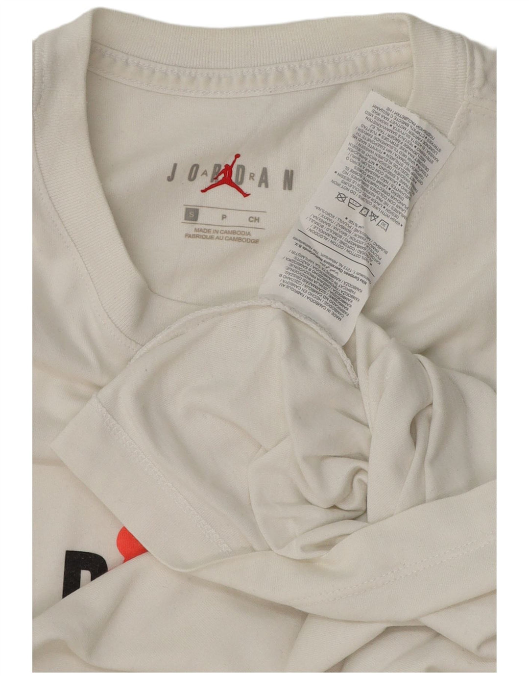 Męski T-shirt z grafiką Jordan, mały, biały, bawełniany