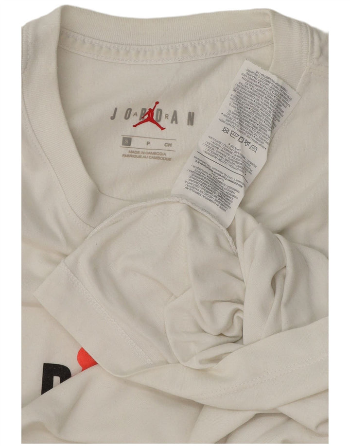 Męski T-shirt z grafiką Jordan, mały, biały, bawełniany