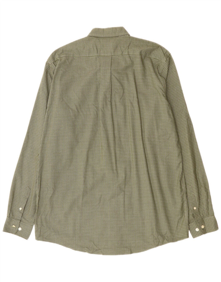 EDDIE BAUER Męska koszula o swobodnym kroju, duża, bawełniana w zieloną kratkę