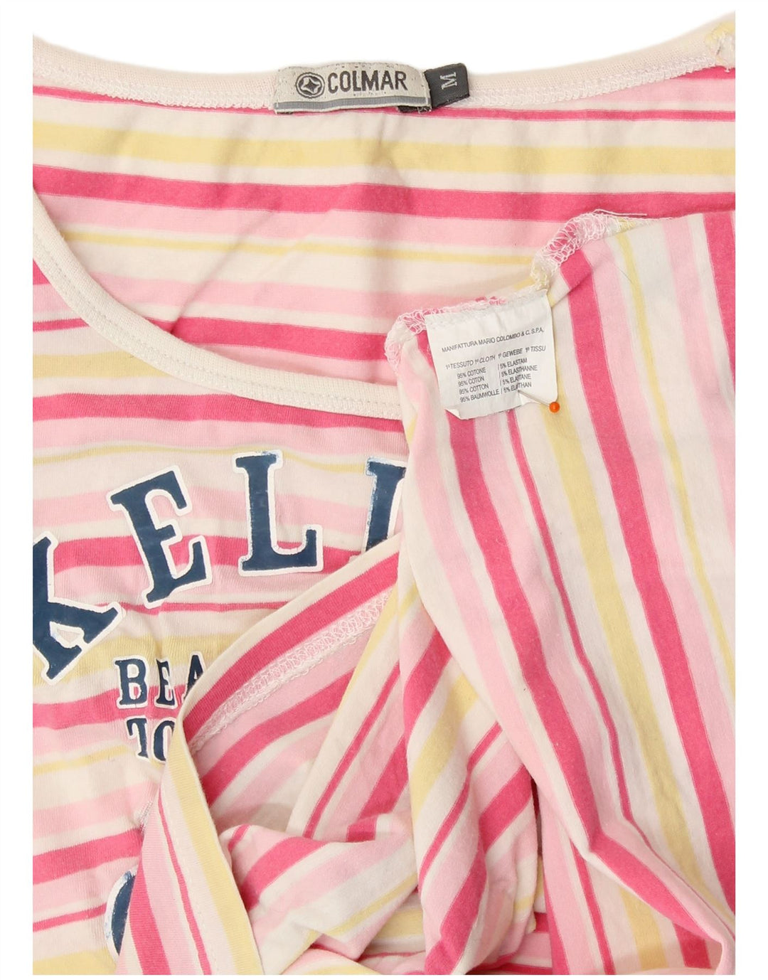 Damska koszulka z grafiką COLMAR Top UK 12 w średnie, wielokolorowe paski