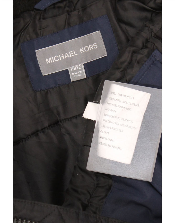 MICHAEL KORS Chłopięca kurtka wiatrówka 10-11 lat, granatowa, z blokami kolorów