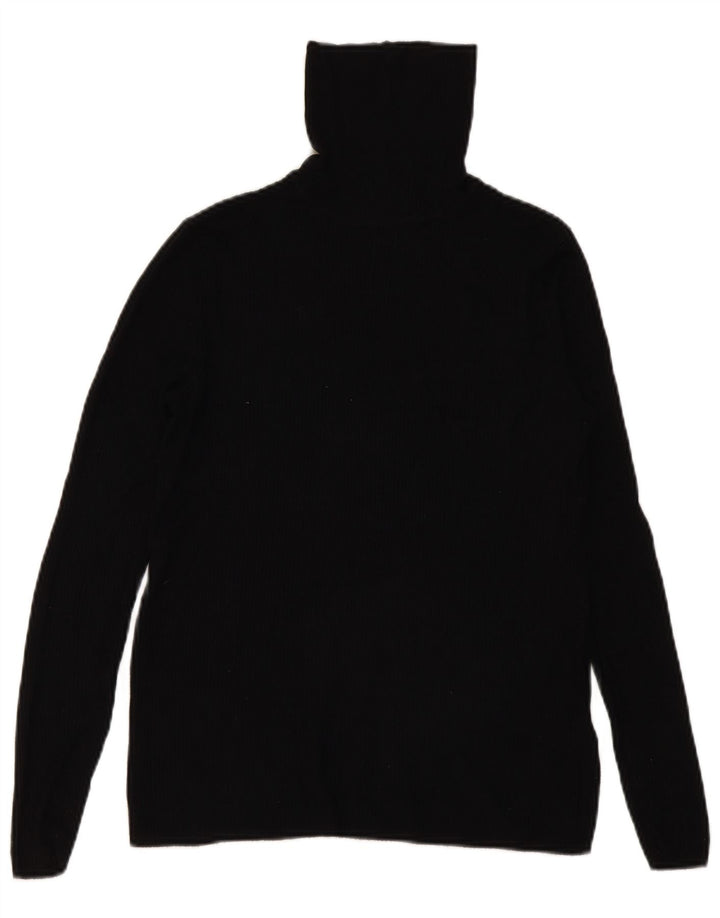 Marks & Spencer Damski sweter z golfem UK 16, duży, czarny, wiskoza