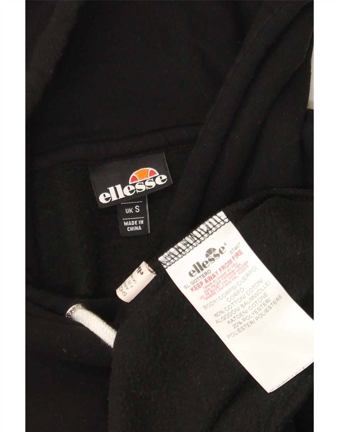 Męski sweter z kapturem Ellesse, mały, czarny, bawełniany