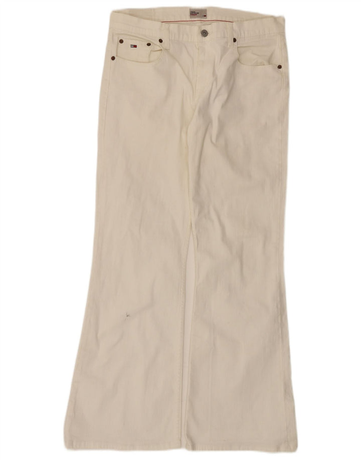 Damskie jeansy rozkloszowane Tommy Hilfiger W32 L30 w kolorze złamanej bieli, bawełniane