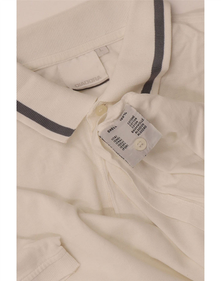 Męska koszulka polo Diadora, duża, biała, bawełniana