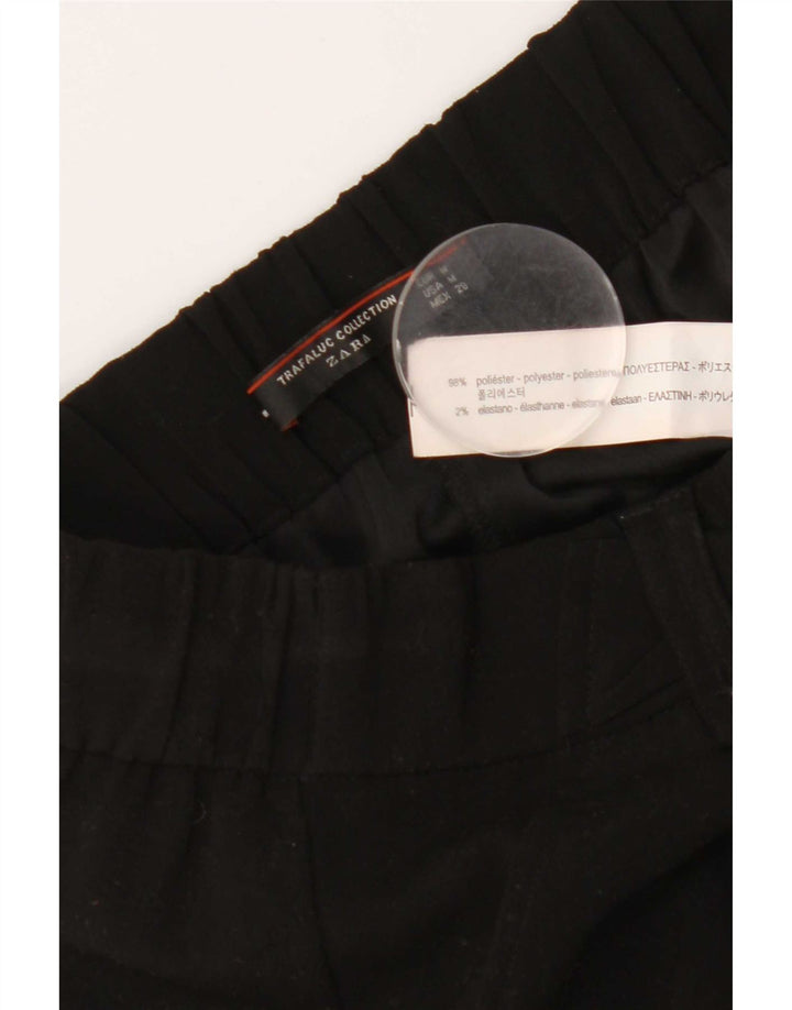 Spodnie damskie Zara Capri z szerokimi nogawkami, średnie W28 L22, czarne, poliestrowe
