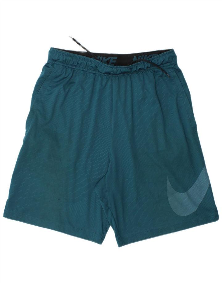 Męskie spodenki sportowe Nike Dri Fit Graphic, poliestrowe w średnie niebieskie paski