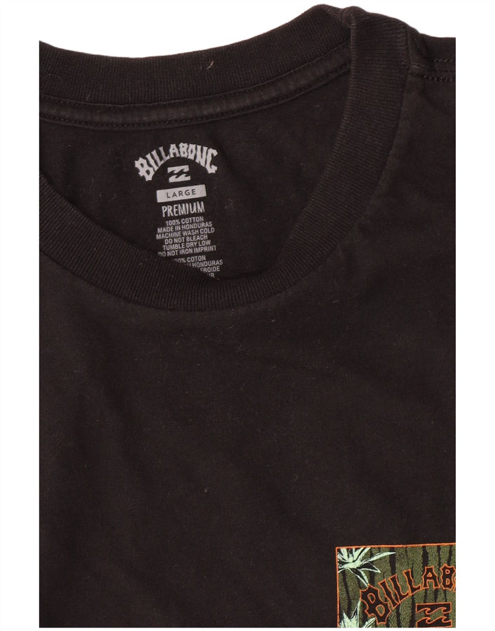 Męski T-shirt z grafiką Billabong, duży, czarny, bawełniany
