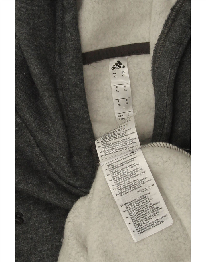 Męski sweter z kapturem ADIDAS XL, szary, bawełniany