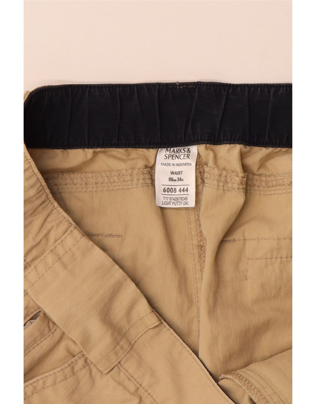 Męskie spodenki cargo MARKS & SPENCER W34, duże, beżowe, bawełniane
