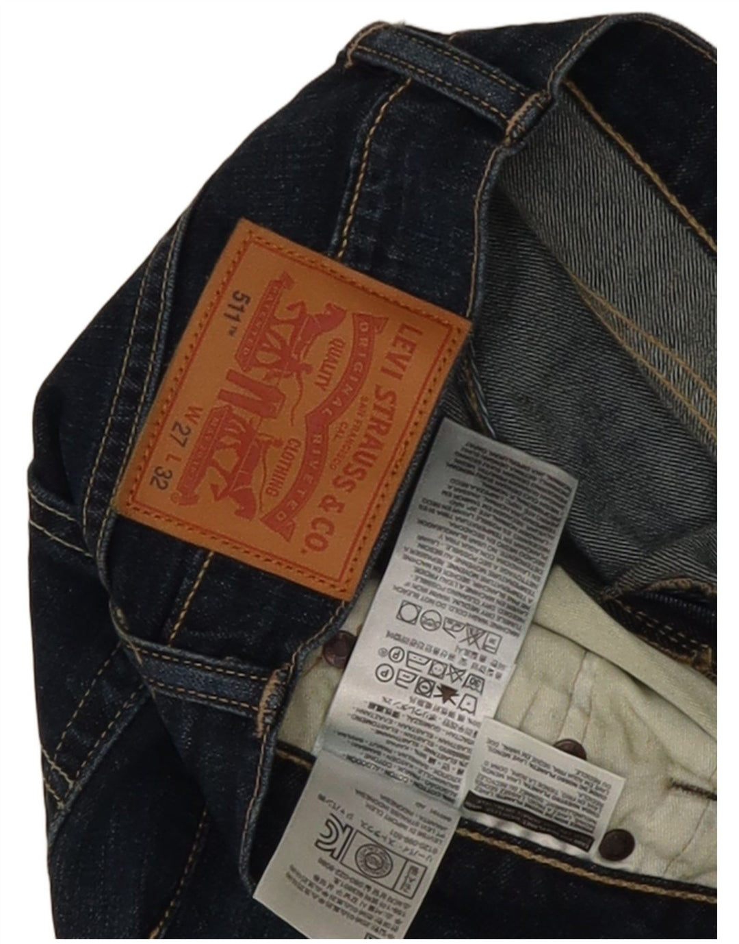 Damskie jeansy Levi's 511 Slim W27 L32 Granatowa bawełna