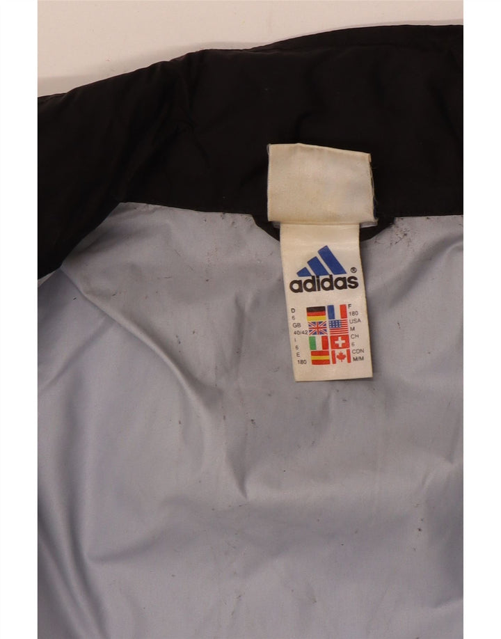 Męska kurtka przeciwdeszczowa Adidas UK 40/42 Średni czarny nylon z blokami kolorów