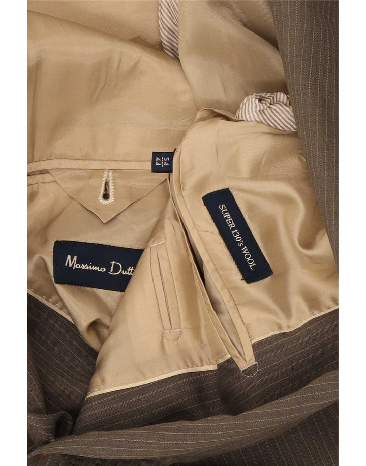 Męska marynarka zapinana na 2 guziki Massimo Dutti EU 54 XL Szara wełniana w prążki