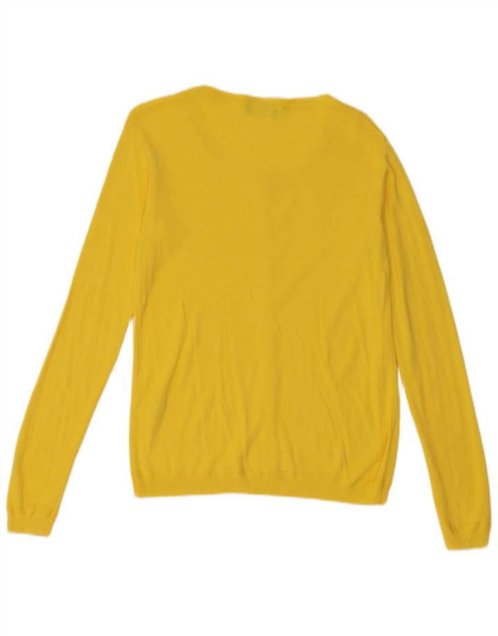 Sweter damski Benetton UK 12, średni żółty, bawełniany