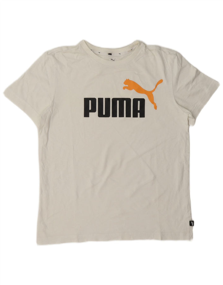 Chłopięcy T-shirt z grafiką Puma, 15-16 lat, biały