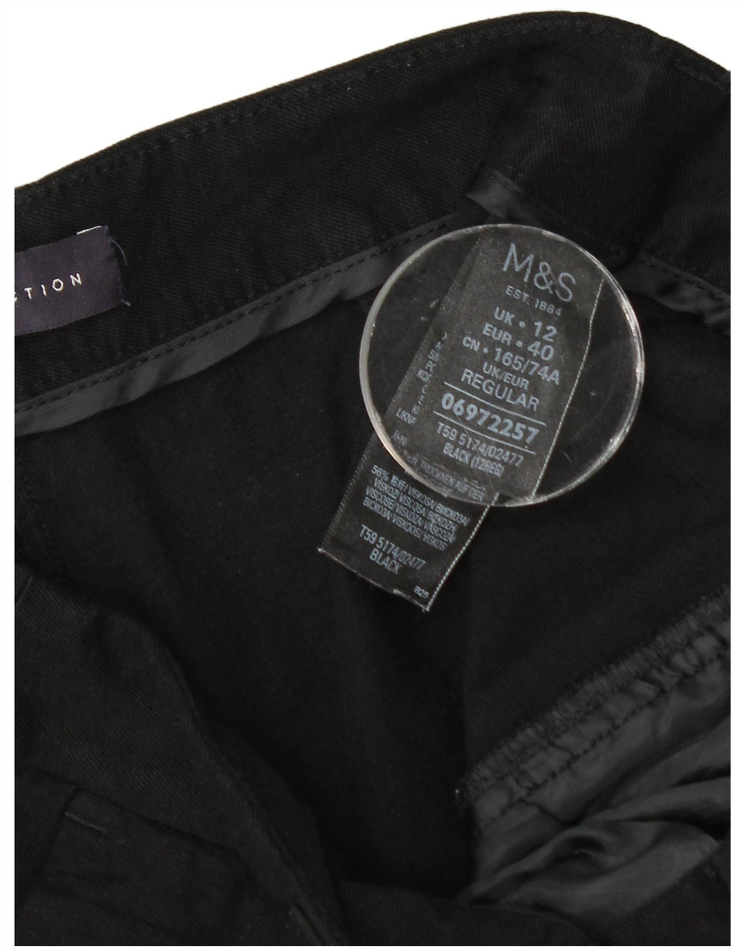 Marks & Spencer Damskie krótkie spodnie UK 12 Medium W30 L24 Czarne