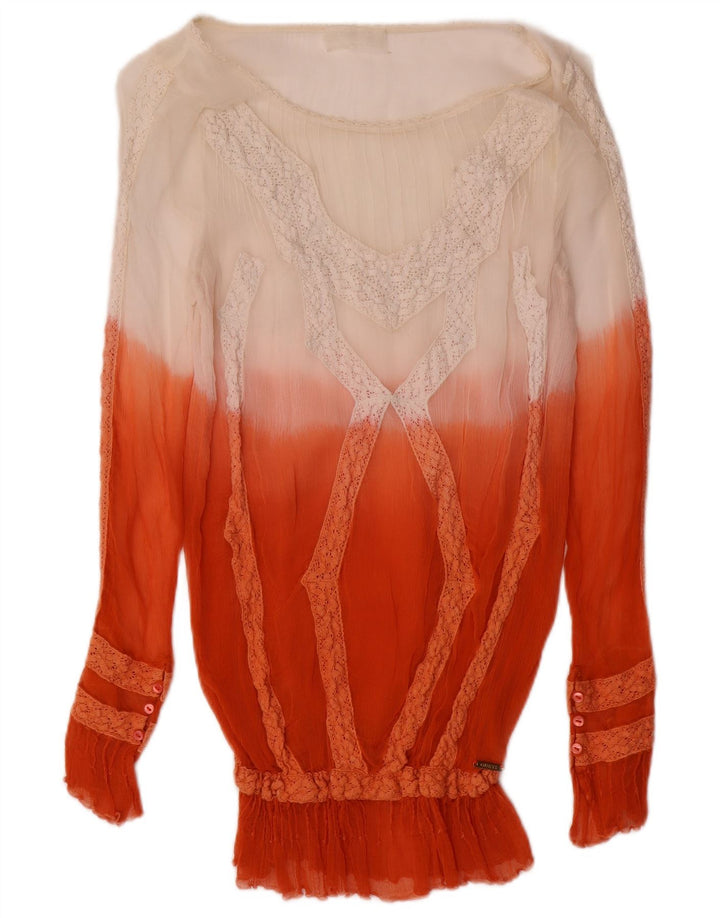 Damska prześwitująca bluzka GUESS Top UK 10 w małych czerwonych blokach kolorów