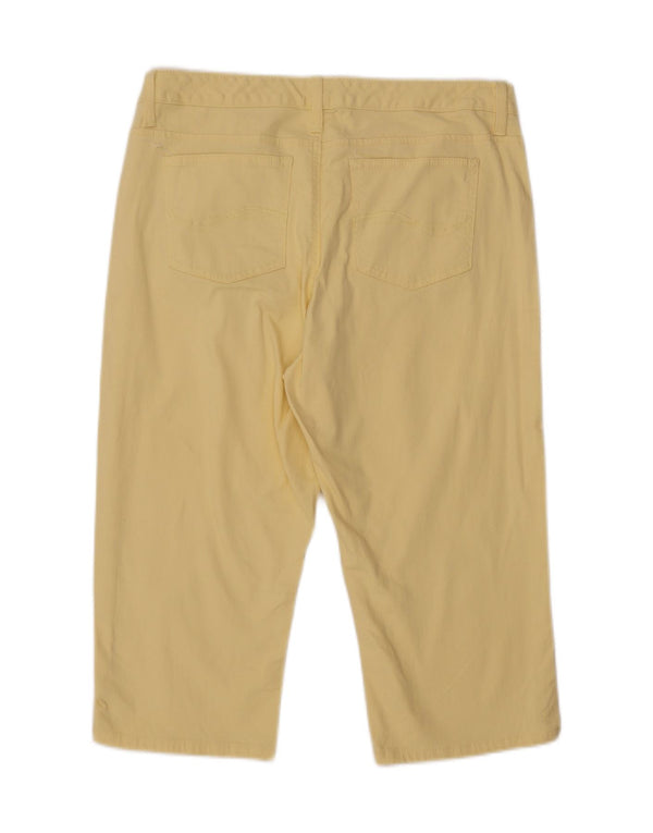 Lee Womens Low Waist Straight Capri Trousers US 16 2XL W34 L18 Yellow
