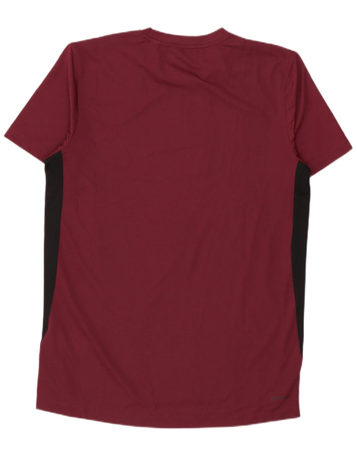 Adidas Męska koszulka Top Medium Burgundowy poliester z blokami kolorów
