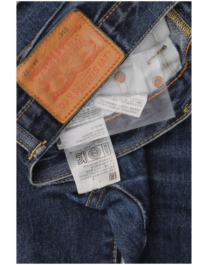 Męskie dżinsy Levi's 514 Straight W34 L32 Granatowa bawełna