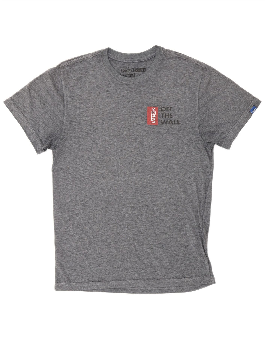 Męska koszulka VANS o dopasowanym kroju z grafiką, mała, szara, nakrapiana bawełna